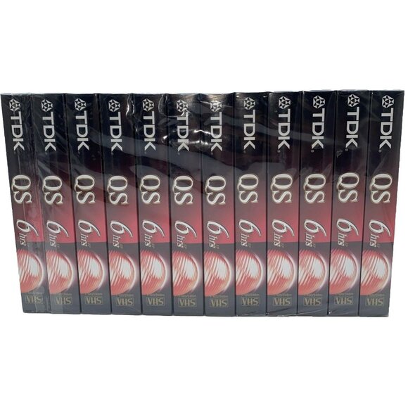 12 Pack TDK VHS Tapes Blank 6 Hour T-120 QS Premium Quality Videotapes Sealed - Picture 1 of 8